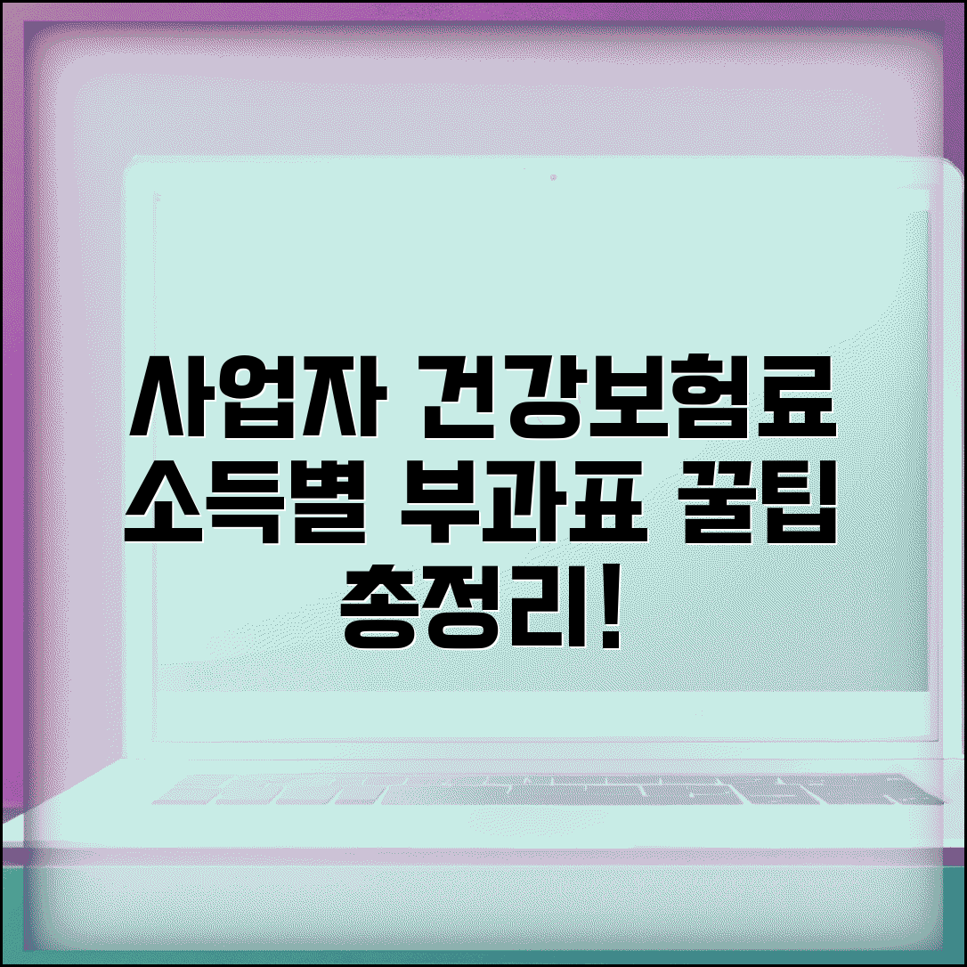 개인사업자 건강보험료 산정기준표 | 자영업자 소득 기준 건강보험료 부과표