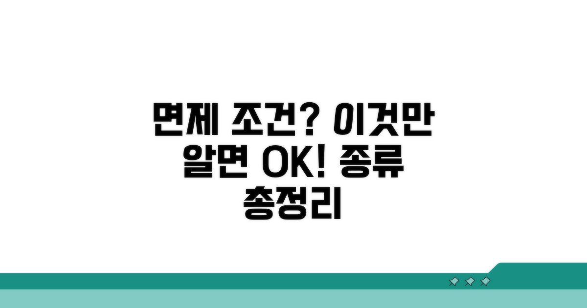 면제받는 조건과 종류는?