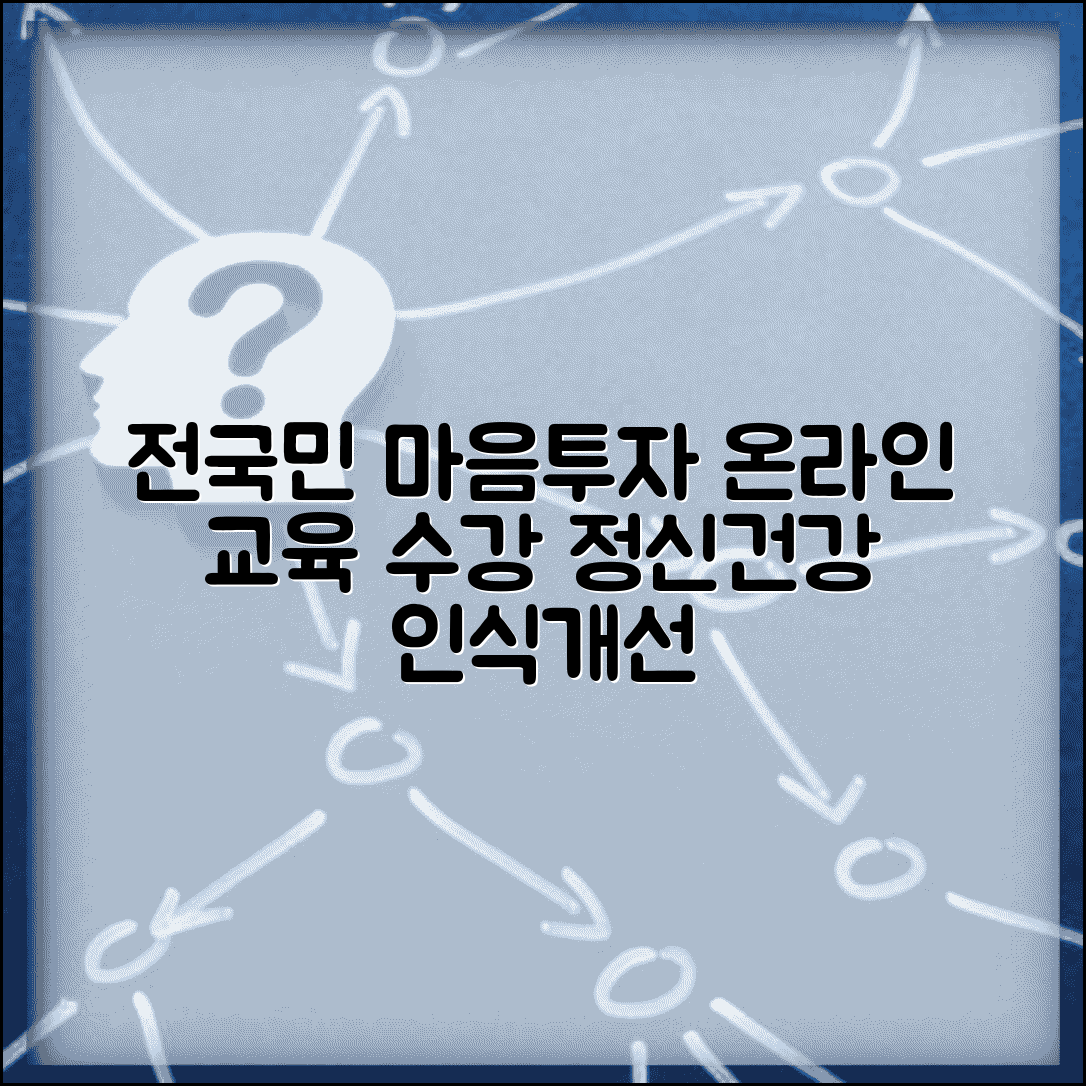 전국민 마음투자 지원사업 사이버연수원 | 정신건강 교육 온라인 수강하고 인식 개선하기