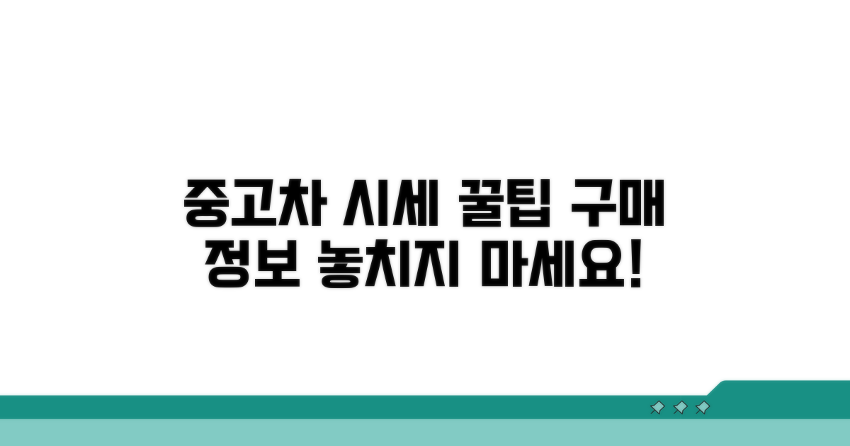 중고차 시세와 구매 정보