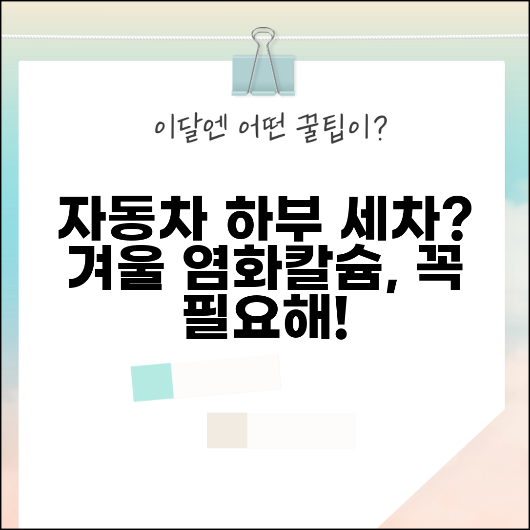 자동차 하부 세차 필요성 방법 주기 비용 | 차 하체 세차 겨울철 염화칼슘