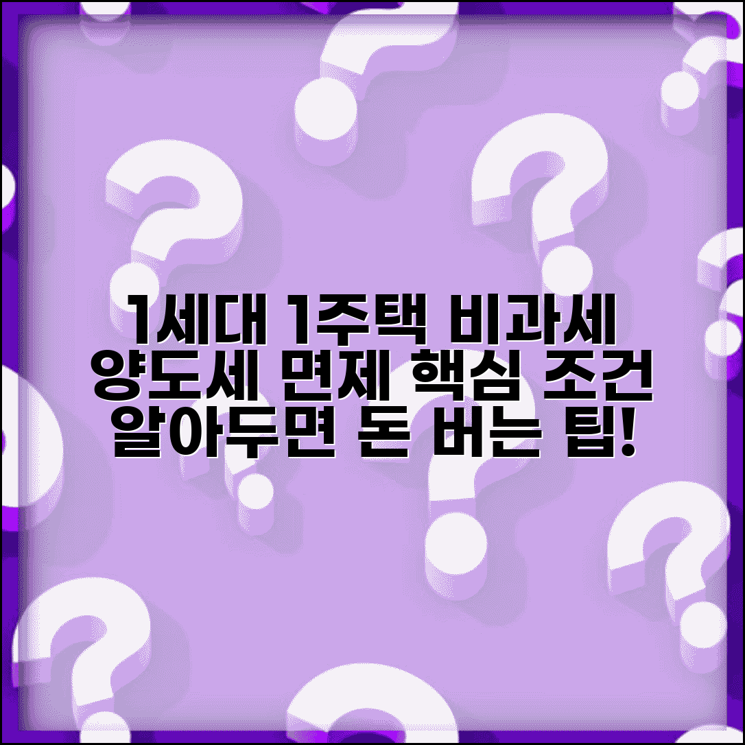 1세대 1주택 비과세 혜택 | 1세대 1주택 양도세 면제 조건