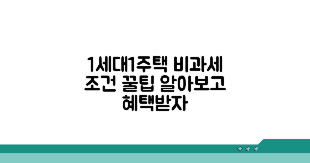 1세대 1주택 비과세 조건 총정리