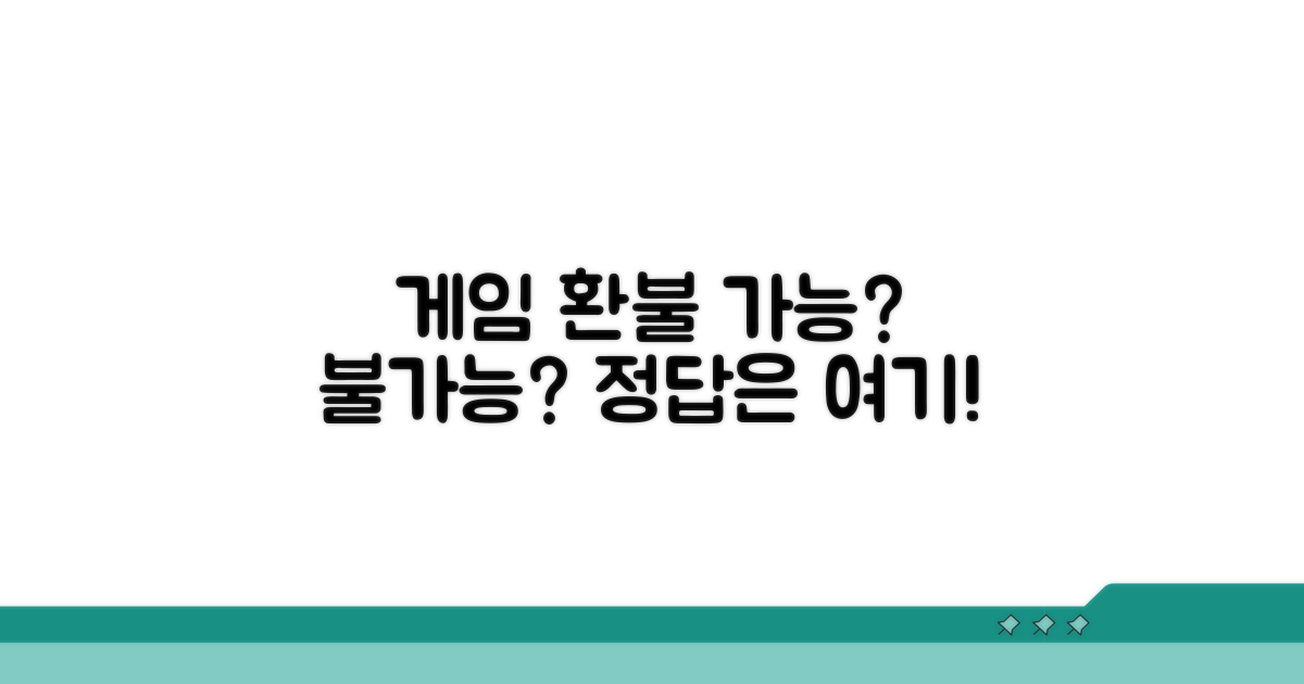 환불 가능한 게임과 불가능한 경우