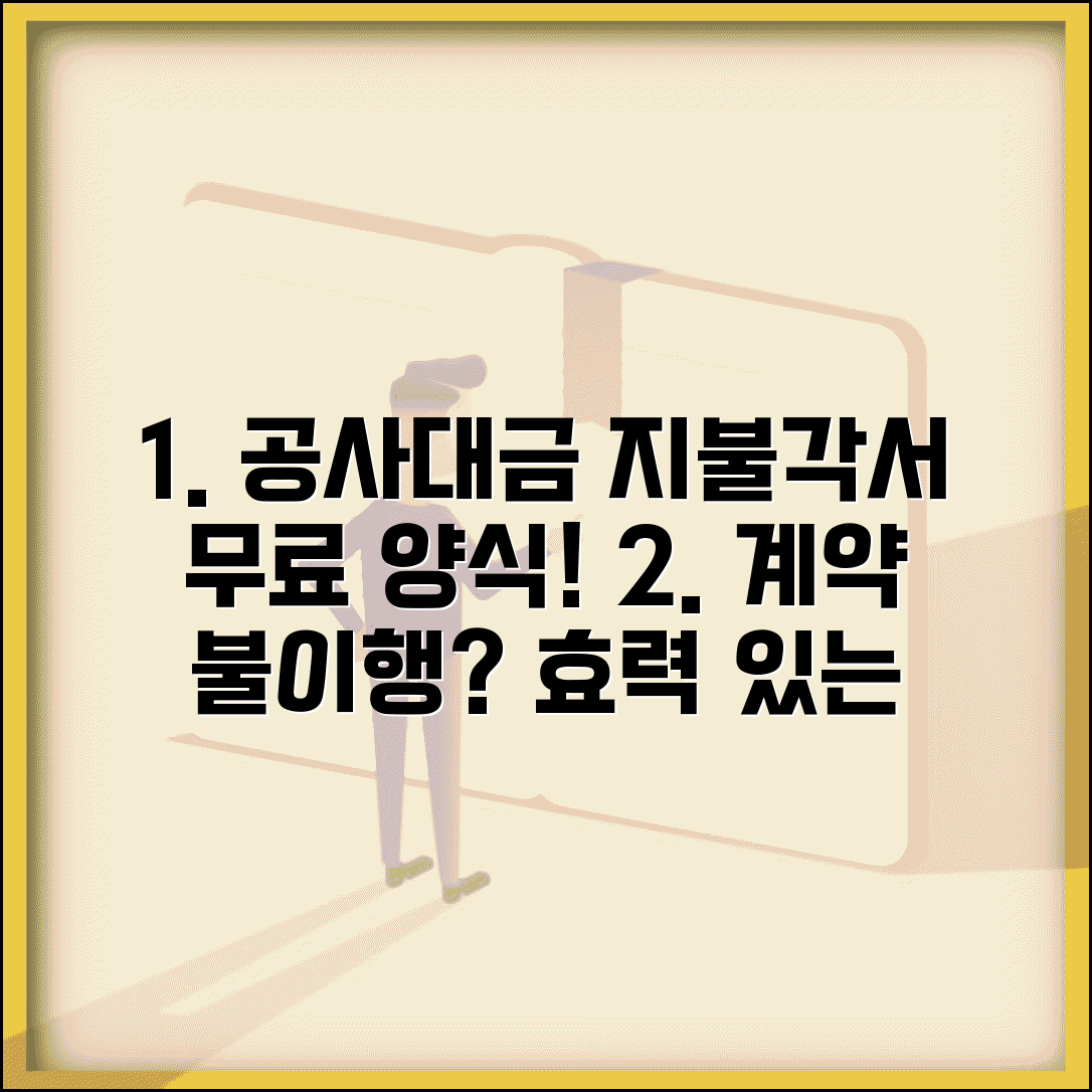 공사대금 지불각서무료 양식 | 계약 불이행 대비 효력 있는 서식