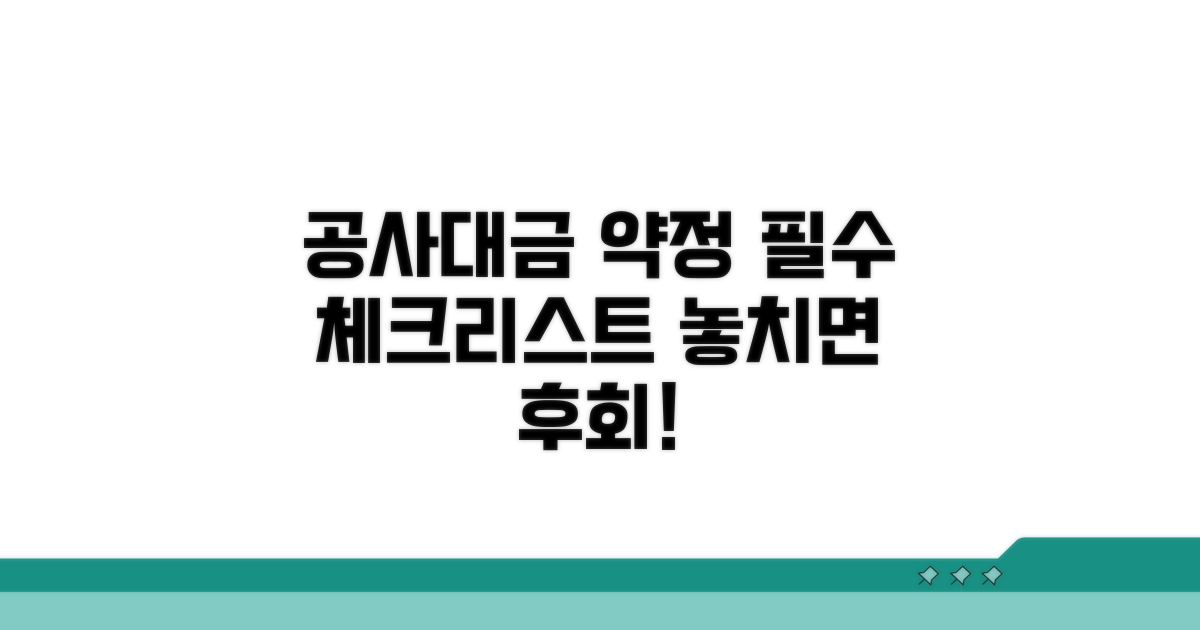 공사대금 지불각서 핵심 내용