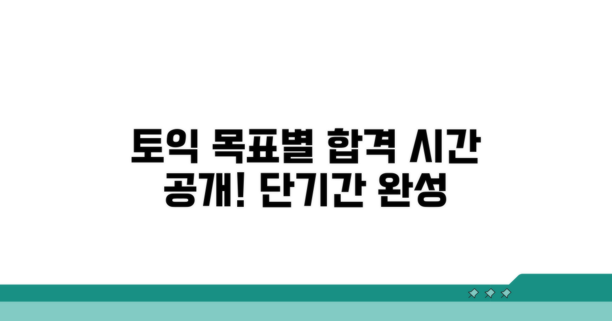 목표 점수별 토익 공부 기간