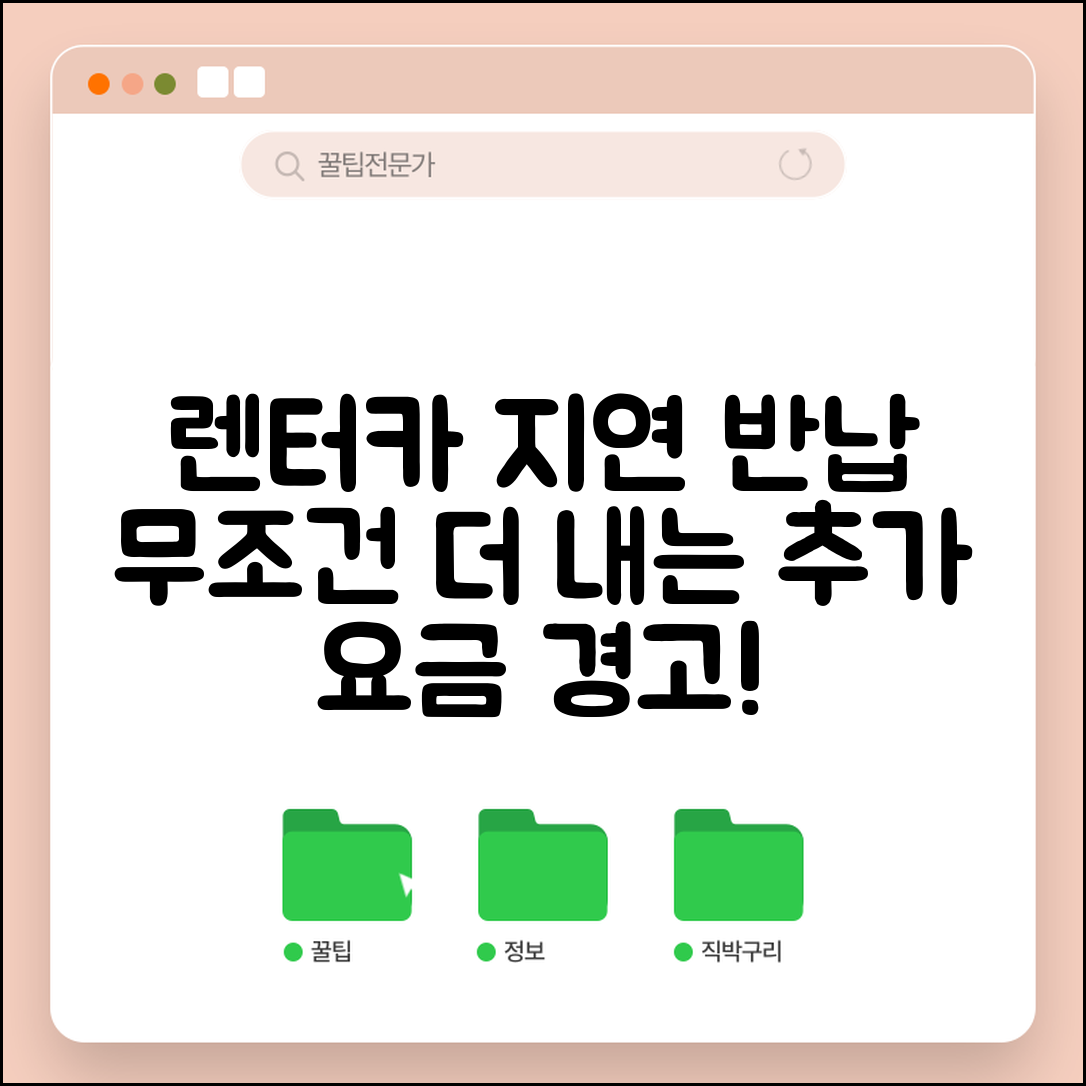 렌터카 반납 지연 수수료 | 렌터카 늦은 반납 연체료와 추가 요금