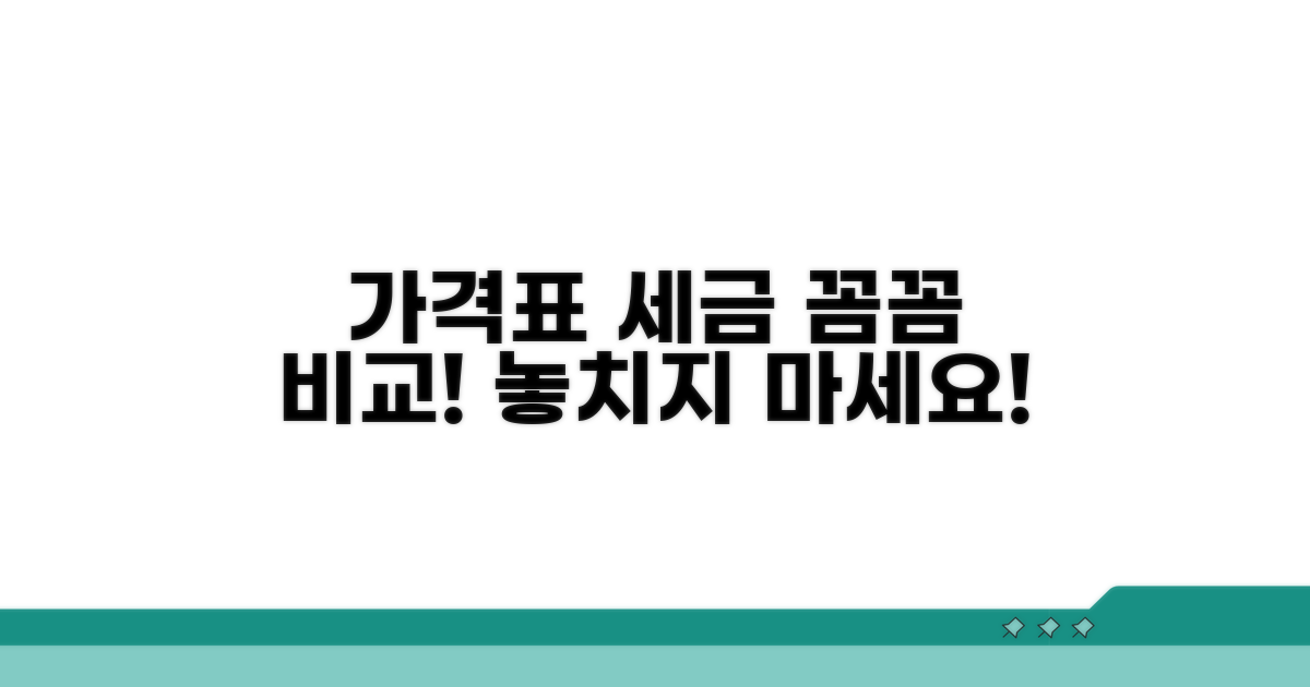 가격표와 세금, 꼼꼼히 비교하기