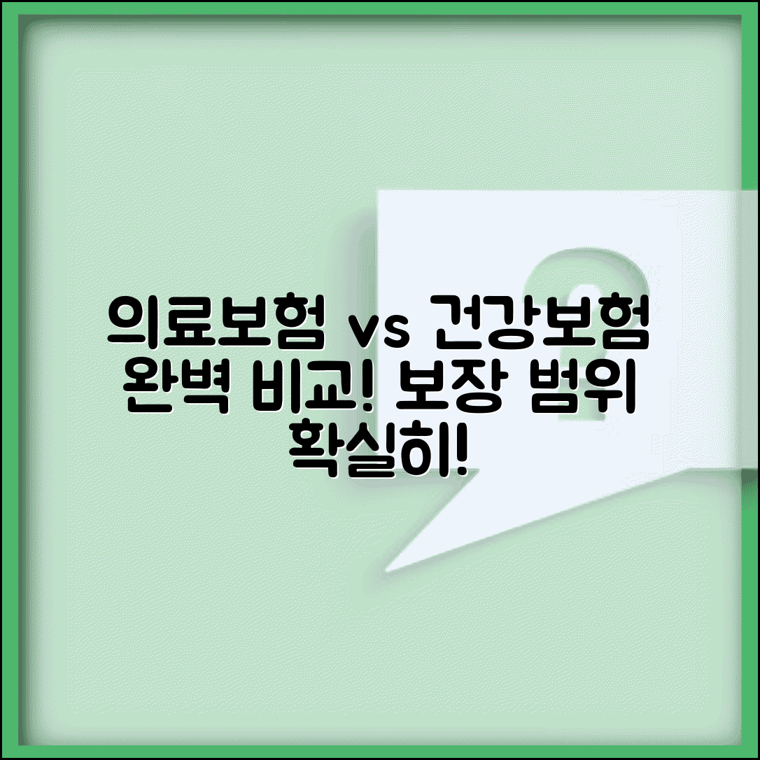 의료보험 건강보험 차이 완벽 해설 | 용어 혼동 해소하기 | 실제 보장 범위 비교
