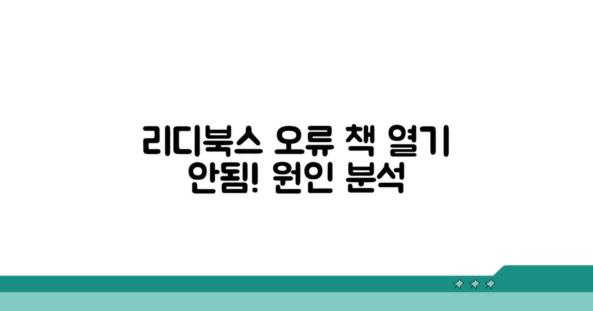 리디북스 앱 오류, 책 열기 실패 원인
