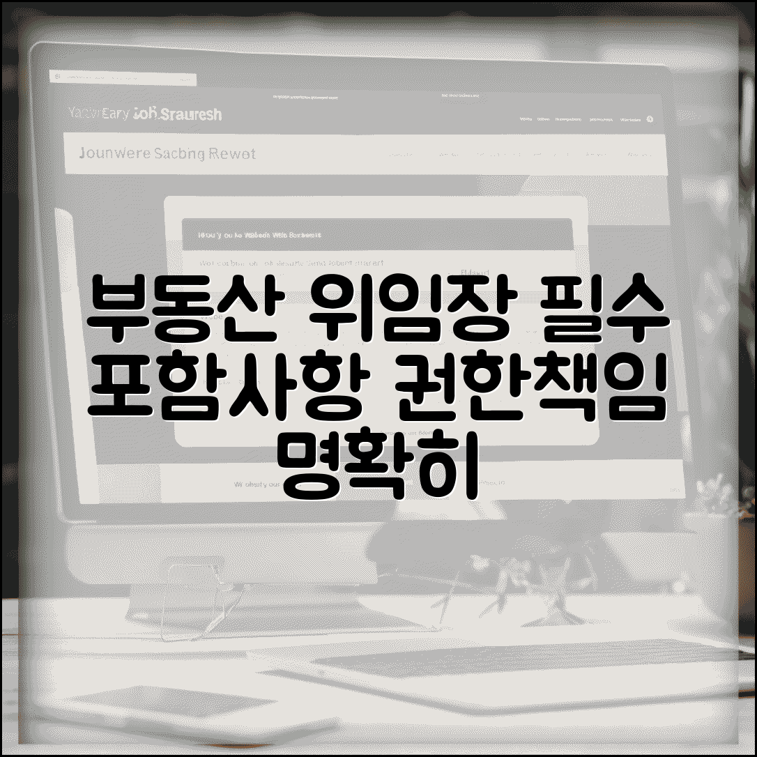 부동산매매위임장 필수 포함사항 | 권한 범위 및 책임 명시 방법