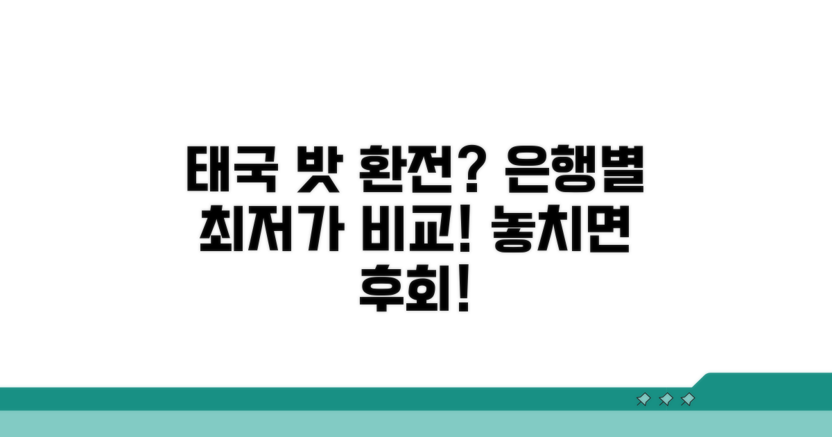태국 바트 환전, 은행별 최저가 비교
