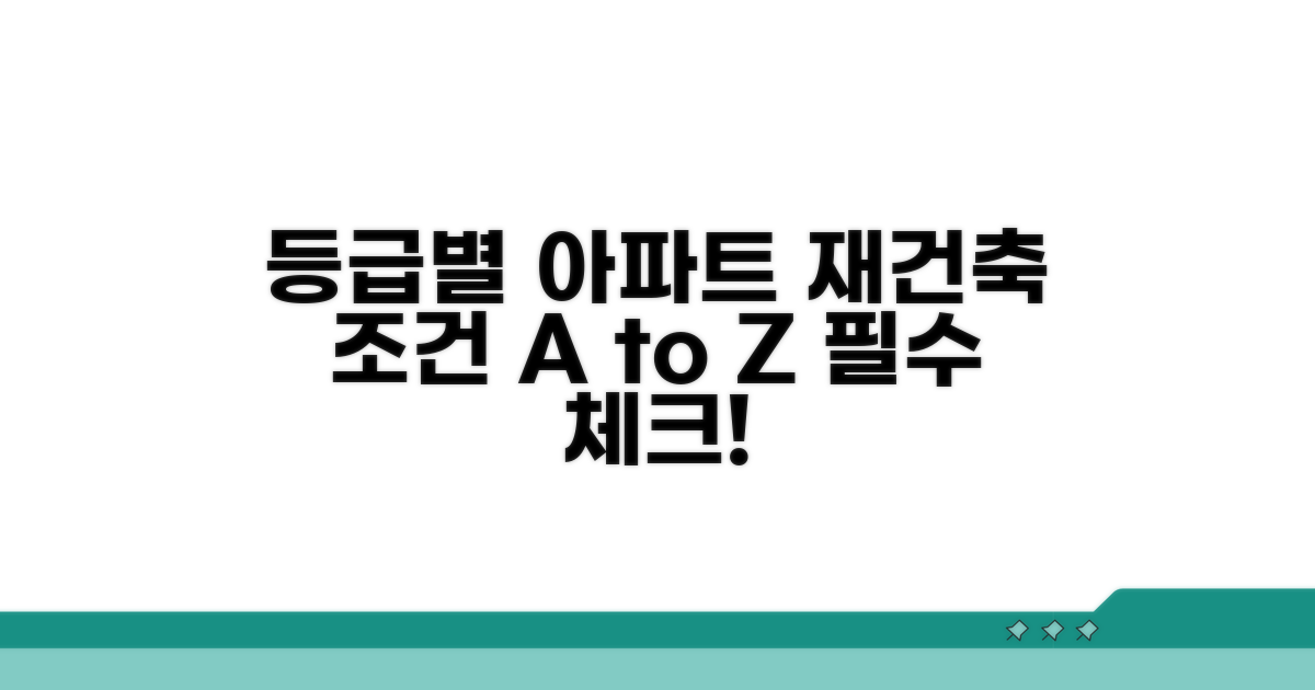 등급별 아파트 재건축 조건 분석