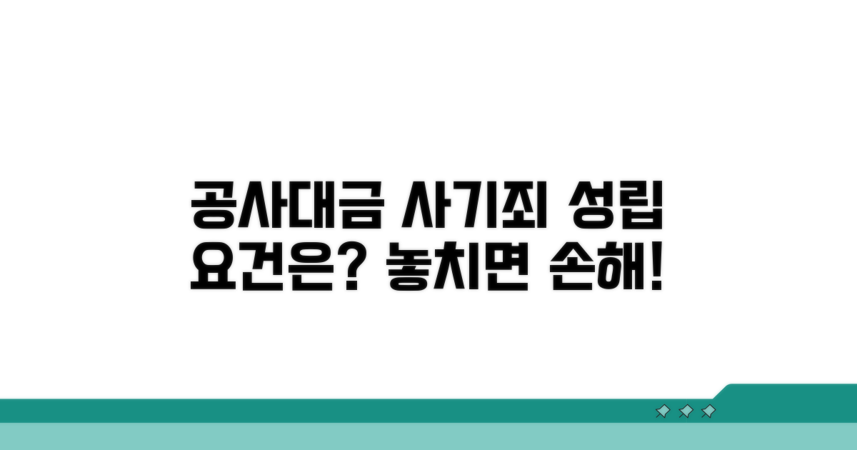 공사대금 미지급 사기죄 성립 요건