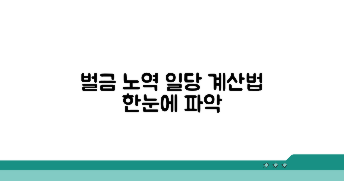 벌금 노역장 일당 핵심 계산법
