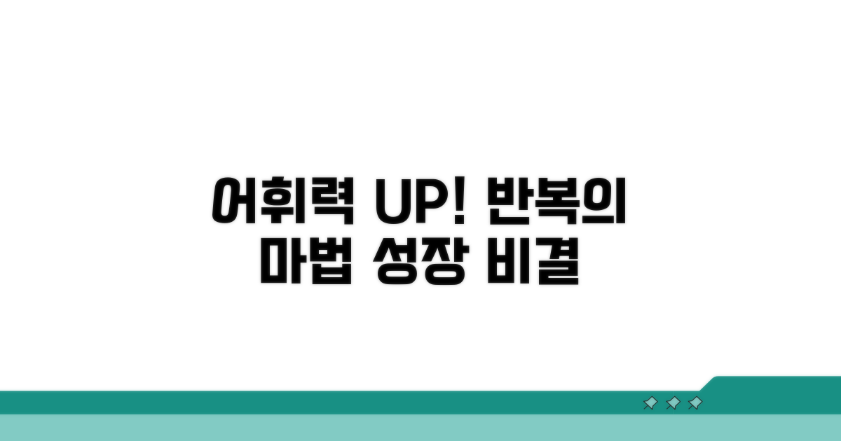 어휘력 향상, 꾸준한 반복의 힘