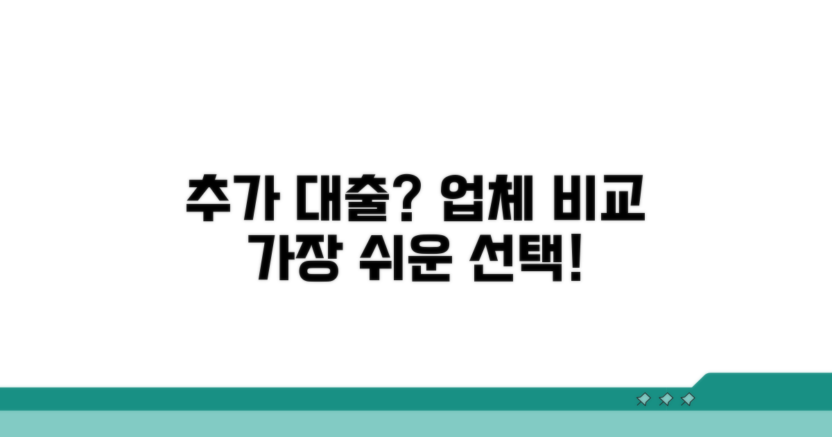 추가 대출 가능한 업체 비교 분석