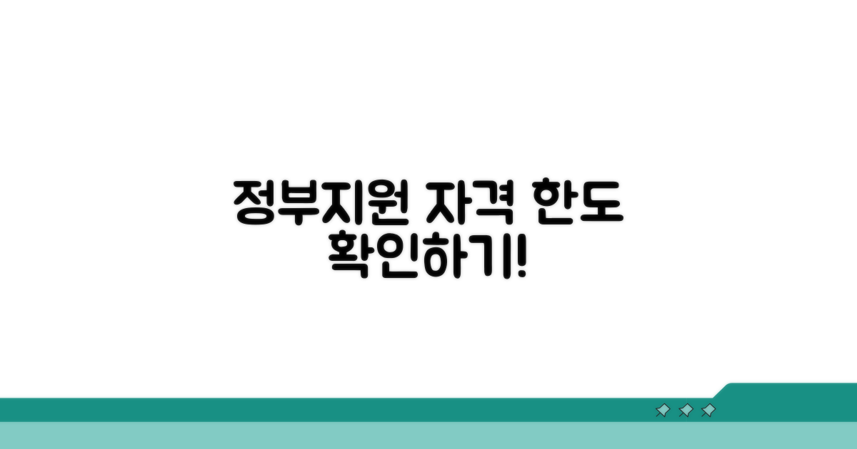 정부지원 자격 및 한도 파악