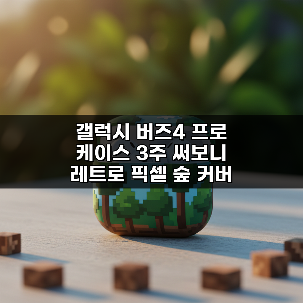 갤럭시 버즈4 프로 케이스 3주 써보니 레트로 픽셀 숲 커버