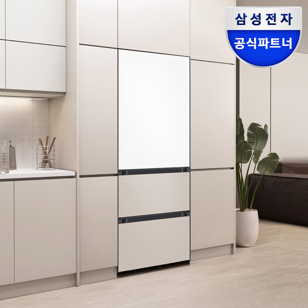 삼성 비스포크 김치냉장고 3도어 1등급 키친핏 RQ33DB74C1AP 색상선택 상세 이미지 1