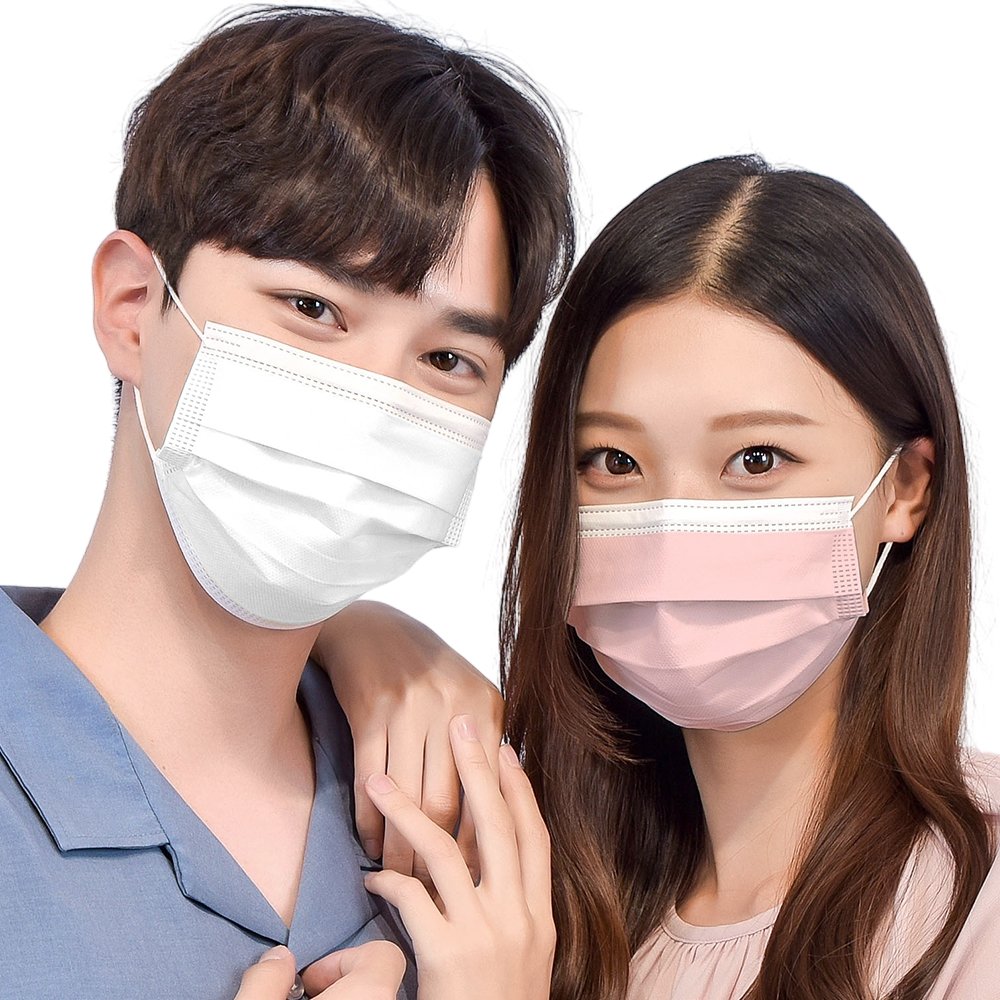메디케이알 베이직핏 덴탈마스크 KF-AD 100매 L(대형), 복숭아, 100개 상세 이미지 1
