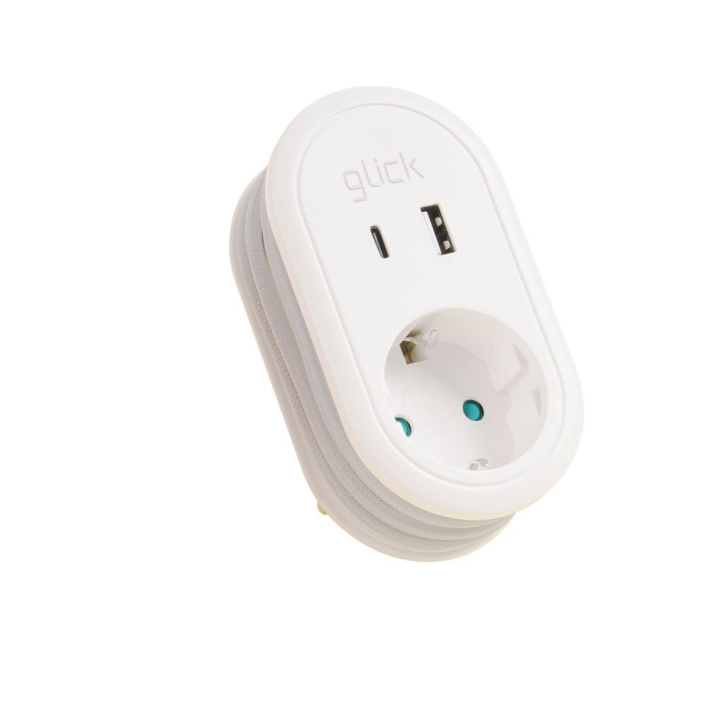 지클릭커 멀티마스터 롤플러스 1구 고용량 4000W C타입 휴대용 콘센트 USB 멀티탭 크림베이지 상세 이미지 1