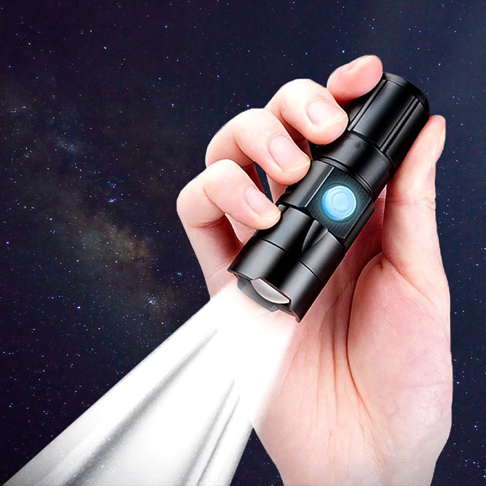초고광도 랜턴 충전식 USB 다기능 led 손전등 휴대용 후레쉬 써치라이트 상세 이미지 1