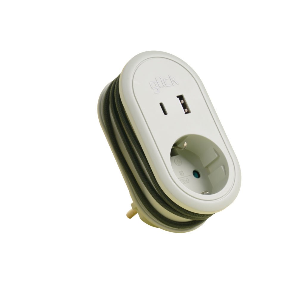 지클릭커 멀티마스터 롤플러스 1구 고용량 4000W C타입 휴대용 콘센트 USB 멀티탭 크림베이지 상세 이미지 1