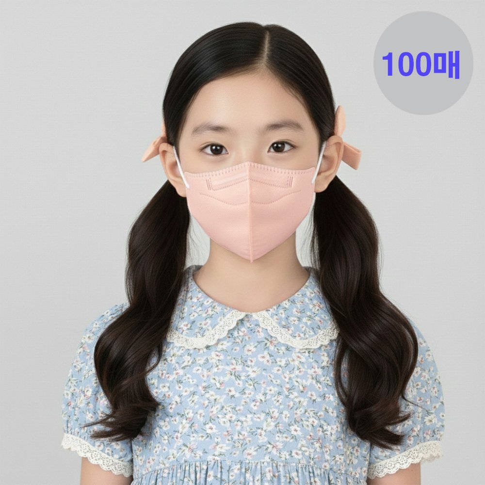 메디케이알 데일리핏 새부리형 KF94 소형 어린이마스크 쁘띠피치, 100매 상세 이미지 1
